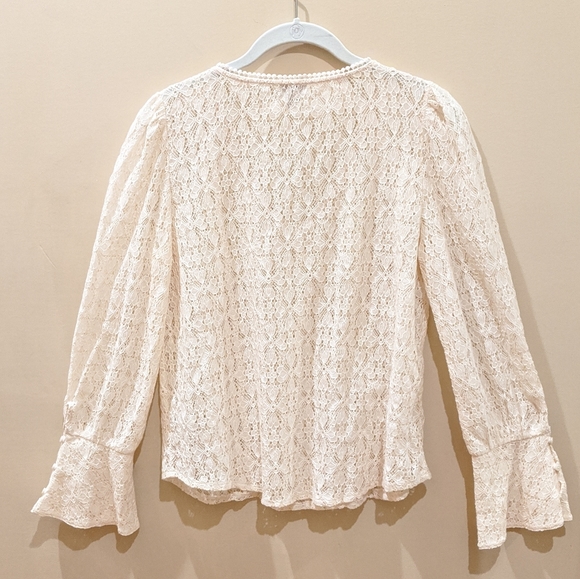 Hinge Lace Button Sleeve Peasant Blouse - Picture 6 of 8